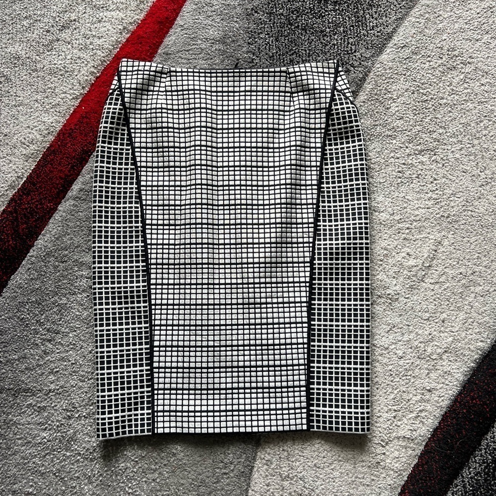 Lafayette 148 New York Grid MIDI Pencil Skirt